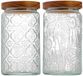Sans marque Pot de stockage - Avec couvercle en bois - Plastique - Multi - 1 L