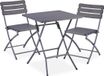 Merkloos 3-delige balkonset - tafel met 2 stoelen - inklapbaar - kunststof & staal - houtlook - grijs
