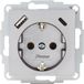 Kopp HK07 - geaard inbouwstopcontact, USB A/C, uitgangsstroom laadbussen max. 3 A, 5 V, 55 x 55 mm afdekkingen, nominale stroom 16 A, nominale spanning 250 V~, kleur: staal