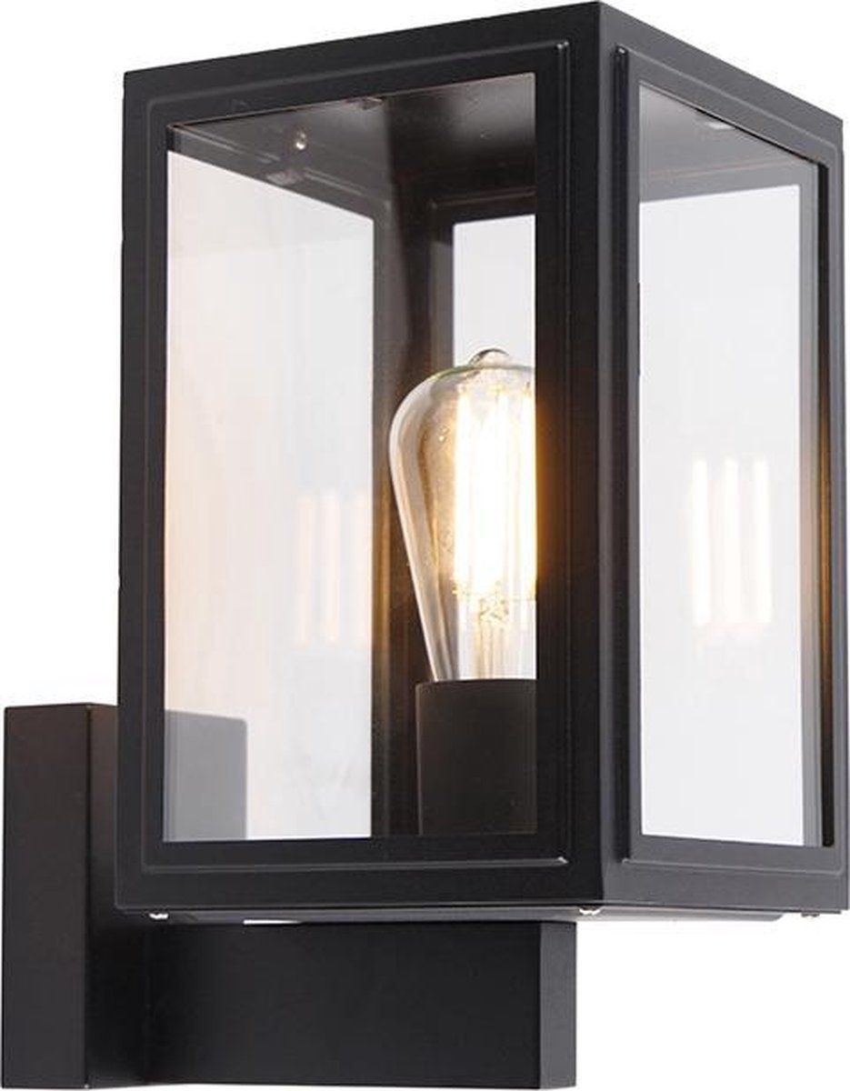 QAZQA Sutton - Wandlamp - 1 lichts - D 23.6 cm - Zwart