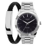 Regal Lucardi - Heren REGAL HEREN CADEAUSET ZWA WP - Horloge - Staal - Zilverkleurig.