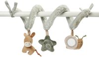 Nattou LouLou Boxspiraal Baby - 18 cm - Activiteitenspiraal voor Thuis of Onderweg - Baby Speelgoed - Groen - Beige - Ecru