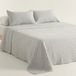 GAMUSI Nara Sprei - Gewatteerd - Superzacht - 250 x 270 cm + 2 Kussenslopen - Lichtgrijs