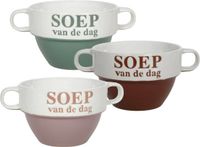 Bellatio Design Soepkommen - Soep van de dag - 9x stuks - multicolore - céramique - D12 x H8 cm - Empilable