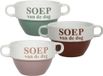 Bellatio Design Soepkommen - Soep van de dag - 9x stuks - multicolore - céramique - D12 x H8 cm - Empilable