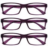 Leesbril Purper Lezers Waarde 3 Stuks Mannen Vrouwen UVR3092P +3,00