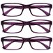 Leesbril Purper Lezers Waarde 3 Stuks Mannen Vrouwen UVR3092P +3,00