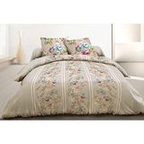 Home Linge Passion - Flowers beddengoedset, 4-delig, 100% katoen, beige, 240 x 300 cm