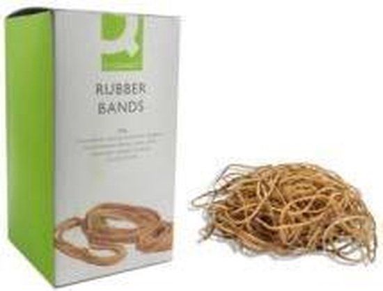 Q-Connect Rubberen banden No.75 101,6 x 9,5 mm 500g KF10560, geel|bruin|beige|grijs