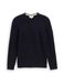 Tom Tailor - Gebreide trui met structuurmix - Maat XXXL - navy melange multi neps