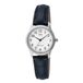 Q&Q C03A-007PY Dames Horloge Leren Band Zwart/Zilverkleurig Rond Staal