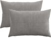 vidaXL - Kussensloop - 2 stuks - ALMELO - Lichtgrijs - 30 x 50 cm - corduroy
