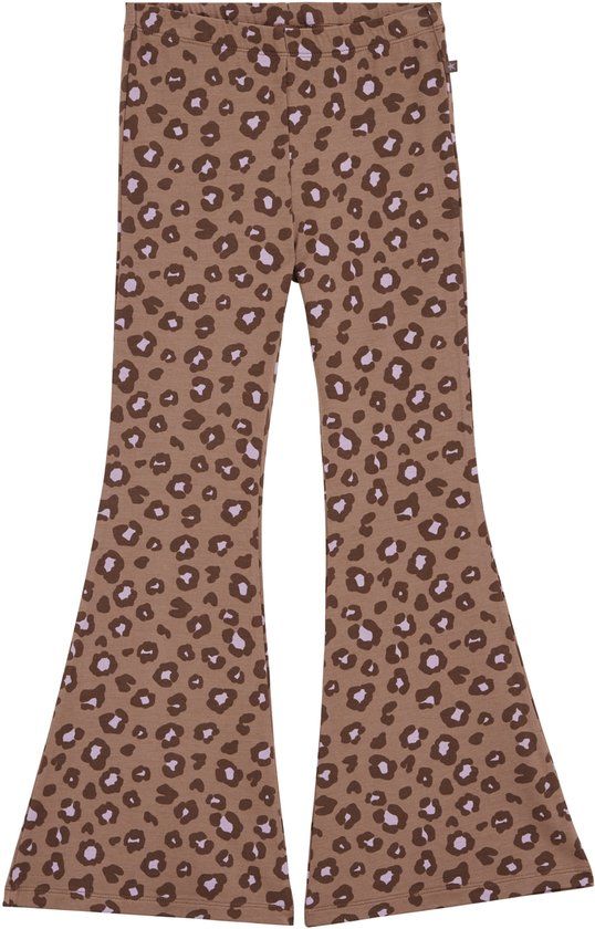 WE Fashion Meisjes flared legging met print - Lichtbruin - Maat 146