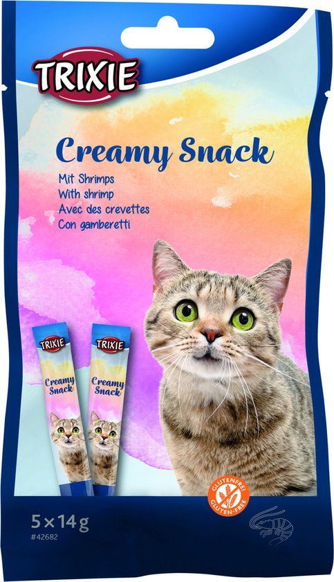 Trixie Creamy Snack - Kattensnack - Garnaal 5x14 g