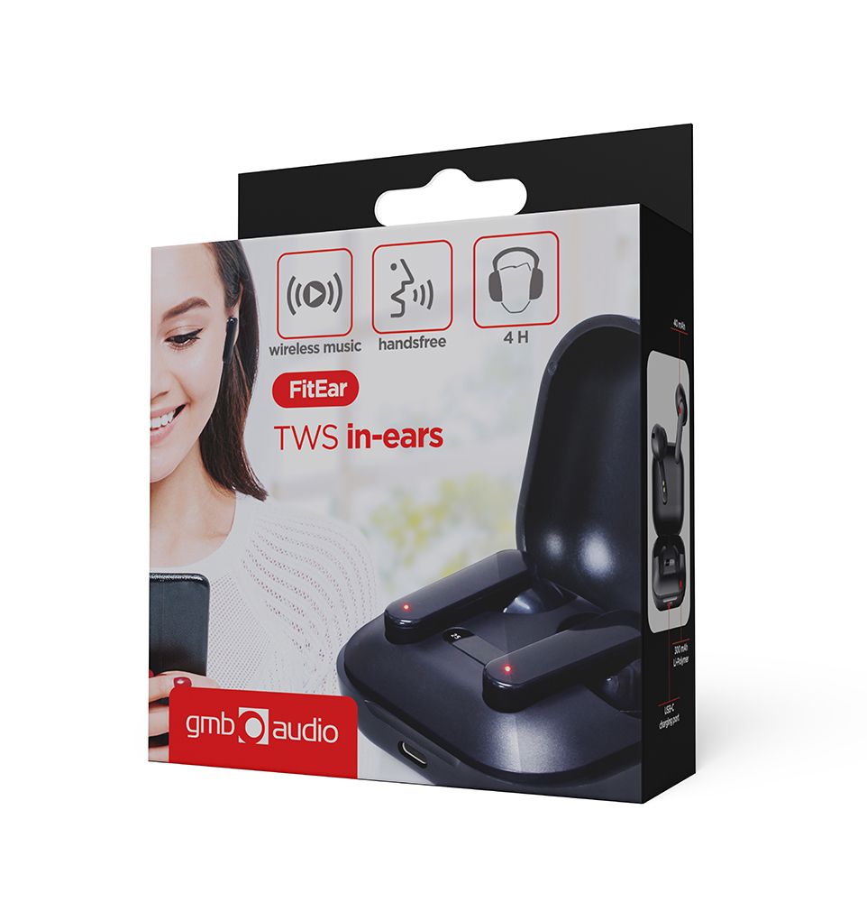 GMB Audio Gembird FITEAR-X100B - Draadloze In-ear Headset - Bluetooth - Zwart