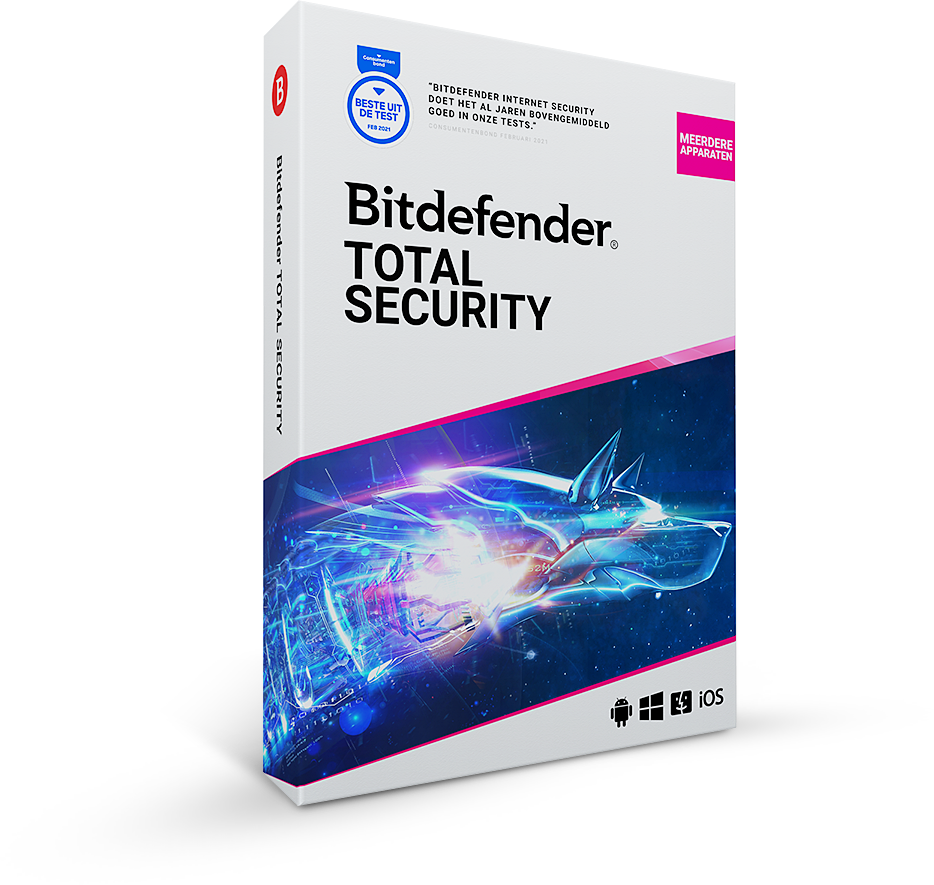Bitdefender Total Security 2021 | 10 Apparaten - 2 jaar | Windows - Mac - Android - iOS