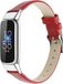 By Qubix Qubix - Compatible Fitbit Luxe Bandje - Leren Bandje - Maat: Small - Rood