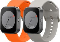 kwmobile 2x horlogebandjes geschikt voor CMF by Nothing Watch Pro (D395) bandje - Smartwatch bandjes van TPU - Activity tracker horloge band in grijs / oranje