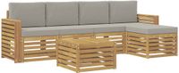 vidaXL - Buiten - bank - set - 6 - st - Wit - en - Lichtgrijs - Polyester