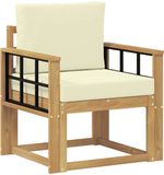 vidaXL - Buitensofa - Polyester - Wit - en - Crème