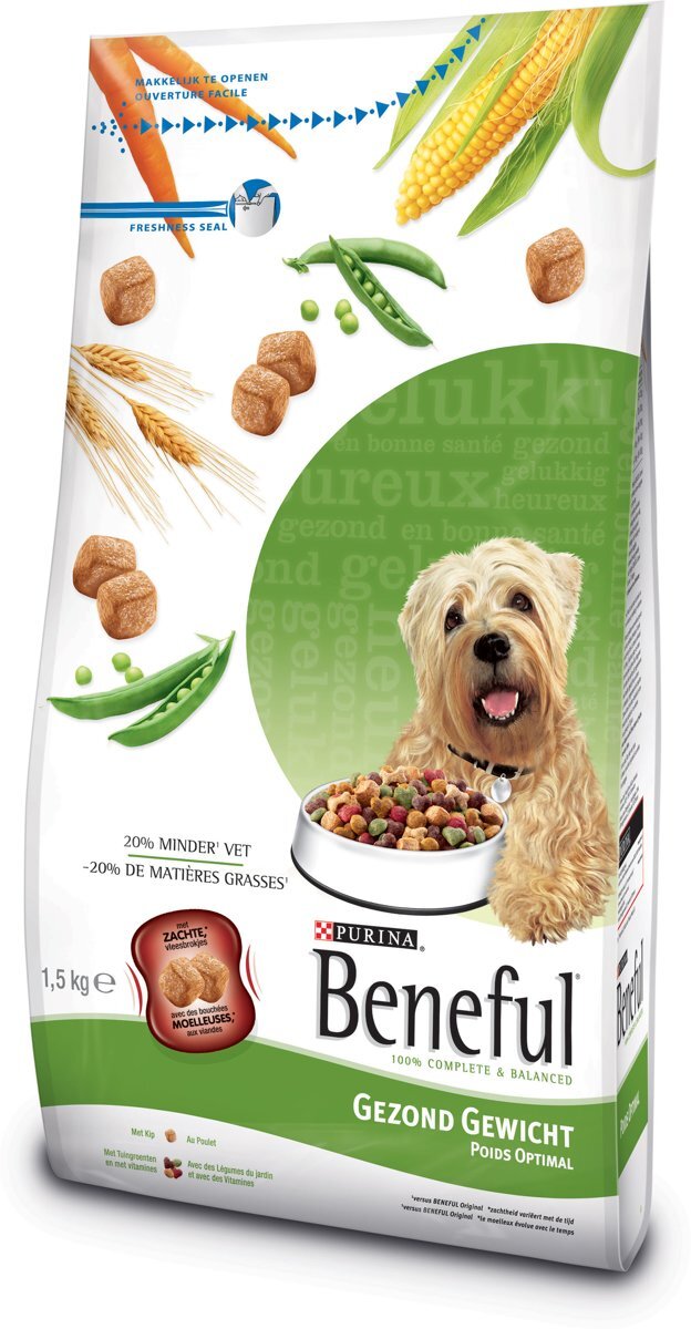BENEFUL Gezond Gewicht - Hondenvoer - Kip/Groente - 1500 gr