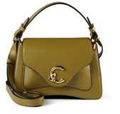 COCCINELLE Leren schoudertas handtas C-Me Calf Handbag Seagrass kaki