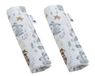 Medi Partners 2 stuks Autogordelbeschermer 17x22cm Baby 100% Katoen Minky Dubbelzijdig Sportwagen Wrijvingspunten