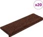 vidaXL - Tapis d'escalier - 20 pièces - 65x21x4 cm - Marron - Bord rectangulaire