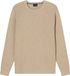 OLYMP Casual modern fit trui structuur - katoenmengsel - O-hals - beige