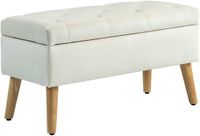 Homcom Opbergpoef Polyester 80x35x42cm Crème