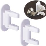 Lahviuu Baby Deurslot, 2 stuks Kindersloten, Draaibaar Kinderslot, Raamdeuren, Ladeslot, Raamslot, Deurstopper, Wit
