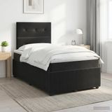 vidaXL Boxspringbed met matras Zwart 120 x 190 cm Fluweel