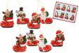 Creation Gross Kersthangers/kerstornamenten - Kerstman in laars - 16 stuks - Kunststof - 3,5 cm - Rood
