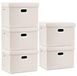 Boîte de rangement Beige Boîte de rangement avec couvercle - Pliable - 44 x 30 x 29 cm