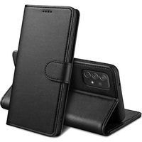 Phonillico® Case voor Samsung A72 - Zwart Portemonnee Flap Magnetische Flap Kaartopslag