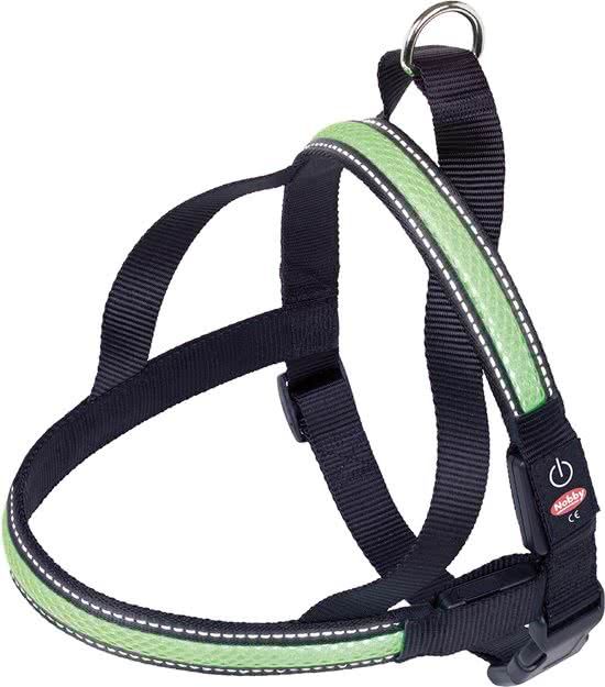 Nobby Verlicht Tuig - Hond - Oplaadbaar - Groen - Buikband: 50 tot 65 cm