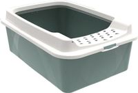 ROTHO MYPET BONNIE Kattenbak met rand, 57,2 x 39,3 x 20,9 cm, lage instap, gerecycled plastic, groen