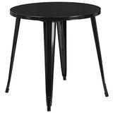 Flash Furniture Jeffrey Tafel voor binnen en buiten, 76,2 cm, rond, metaal, zwart
