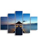 Homemania Plaatbord brug 5 natuur en landschappen voor woonkamer, meerkleurig, 95 x 0,3 x 60 cm, HM205MDF006, MDF