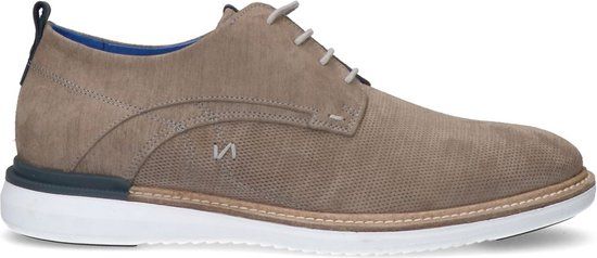 No Stress Heren Suède Veterschoenen - Taupe - Maat 44
