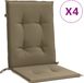 vidaXL - Stoelkussens - 4 st - lage rug - 100x50x4 cm - stof - gemêleerd - taupe