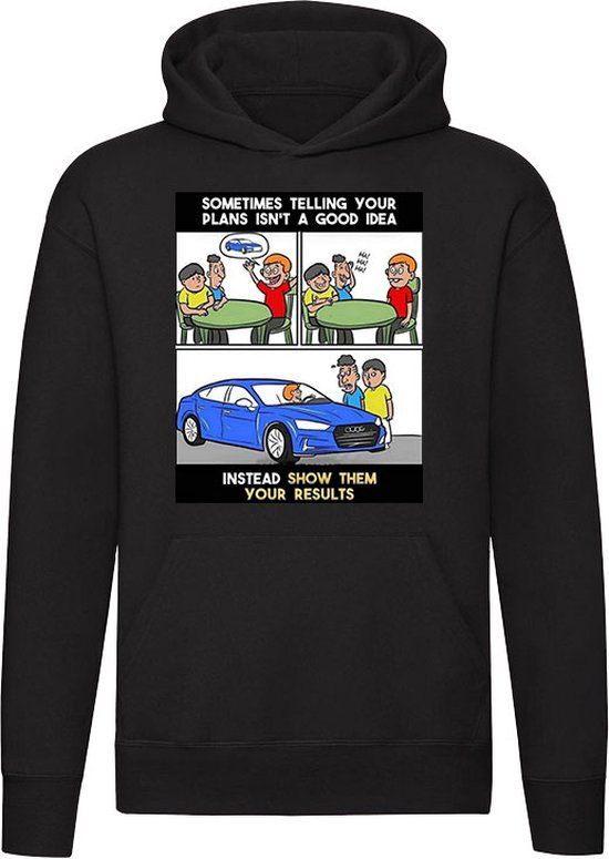 Laat je resultaten zien Hoodie Zwart L Unisex
