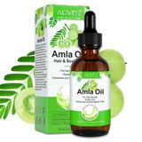 P-Beauty Huile d'Amla, huile capillaire pour une croissance intensive des cheveux, contre les pellicules et la perte de cheveux, pressée à froid, biologique et végétalienne, vitamine C, acide aminé, 2 x 60 ml