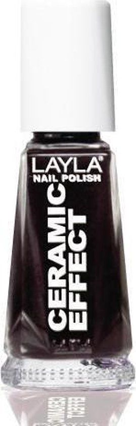 Layla Cosmetics Layla Ceramic Effect nagellak 10 ml Zwart Glans