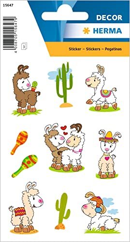 HERMA 15647 Grappige dierenstickers voor kinderen, Lama - No Drama (30 stickers, papier, mat) zelfklevend, permanent hechtende motief-etiketten voor meisjes en jongens, kleurrijk