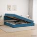 vidaXL Opbergbed met hoofdeinde Donkerblauw 200 x 200 cm Fluweel