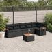 Maison Exclusive - Ensemble de jardin, 7 pièces, avec coussins, noir, en polyrotin