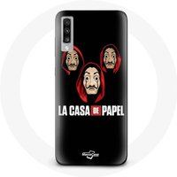 Maniacase Etui voor Samsung Galaxy A50 La casa de papel Masker en Logo