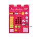 LUDI - Roze kalender voor kinderen vanaf 3 jaar, stoffen bord geborduurd, 53 x 38 cm, wandophanging met touw en houten lamellen, 45 afneembare etiketten - Ref. 2095