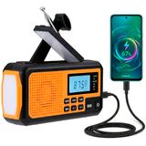 NK Solar Noodradio – 4000mAh Powerbank, FM/AM/SW, LED Zaklamp, LCD-Display, SOS-Alarm, Handzwengel & USB/AAA Opladen – Ideaal voor Camping en Wandelen